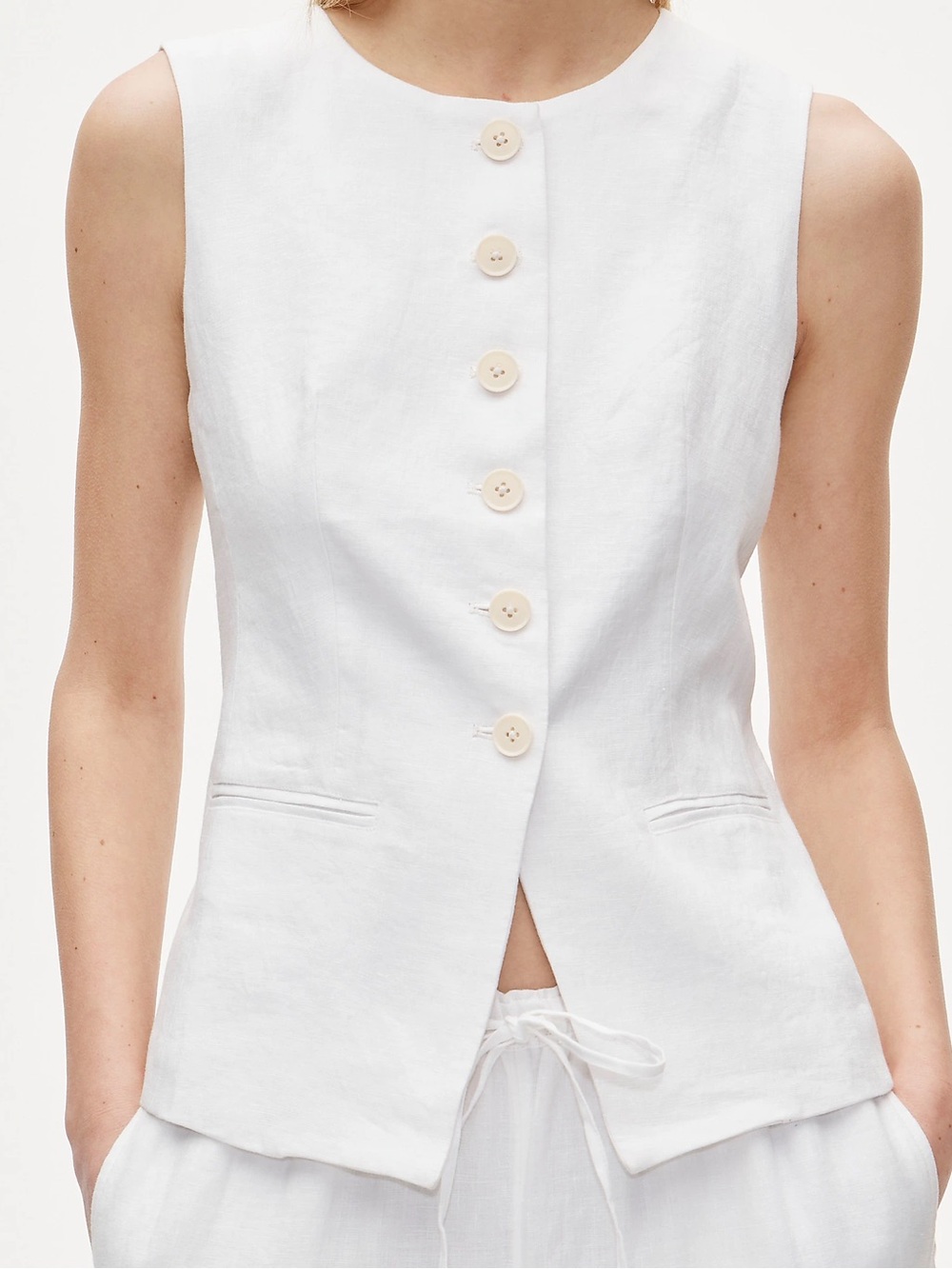 Jcrew Cutaway Vest Top in Linen